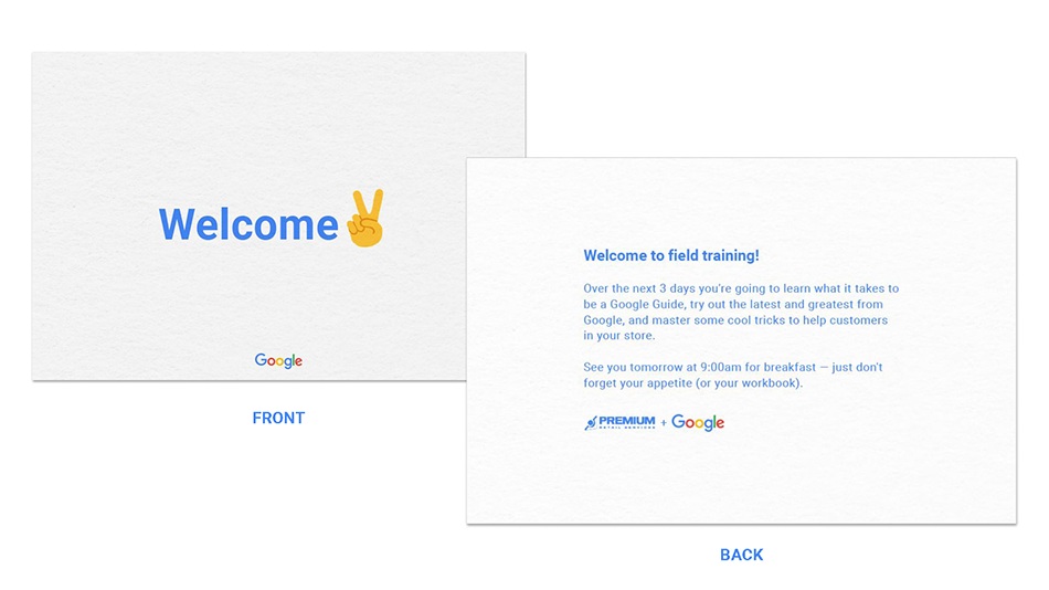 Welcome card
