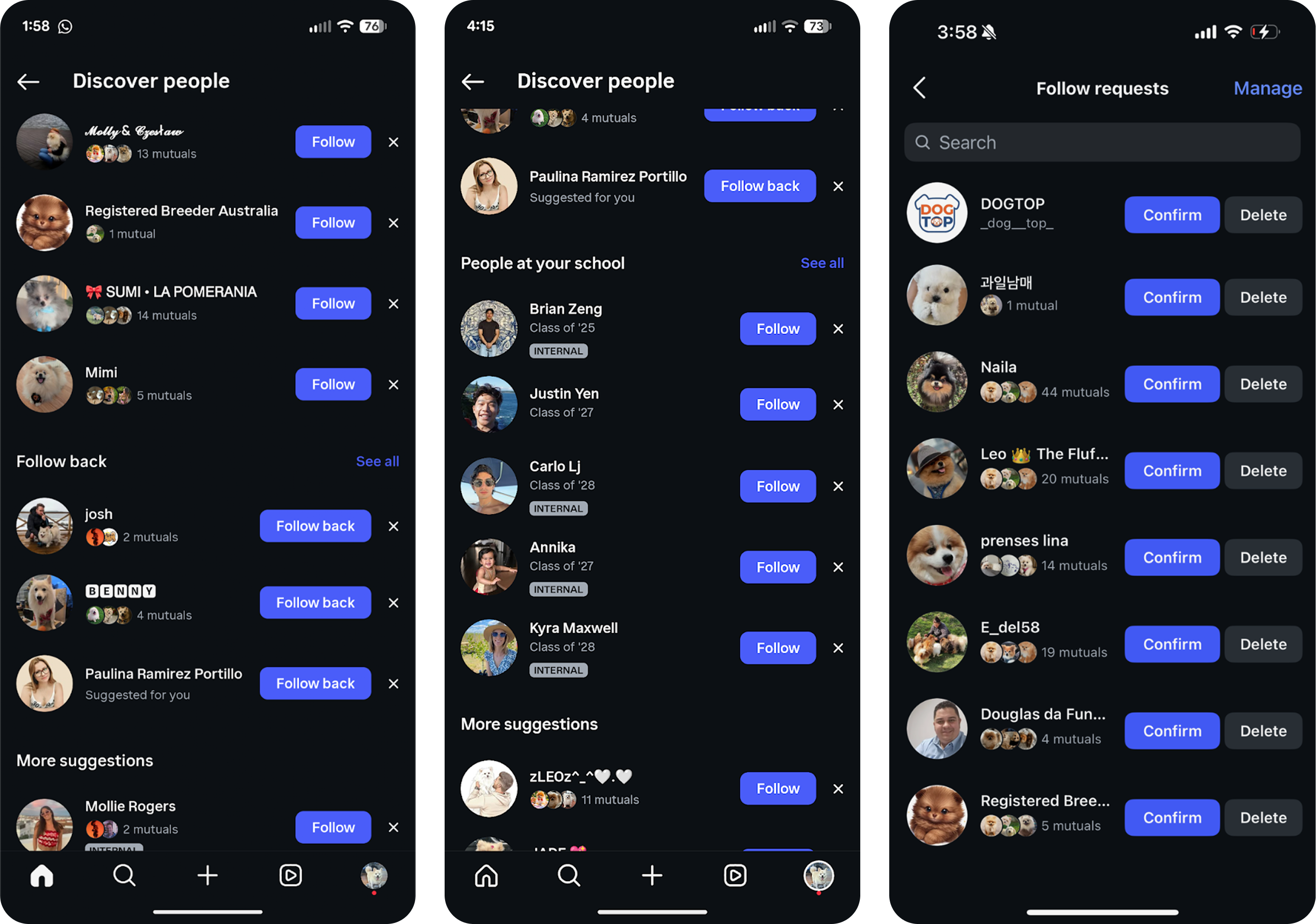 Additional IG screens